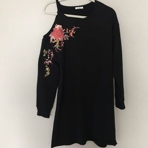 Black Sweater embroider dress